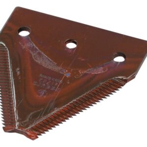 Faca - Serrilha por cima - 81.5x76x2.75mm - Orifício Ø6.5mm - Centros de orifícios em 52.5mm - paraMassey Ferguson